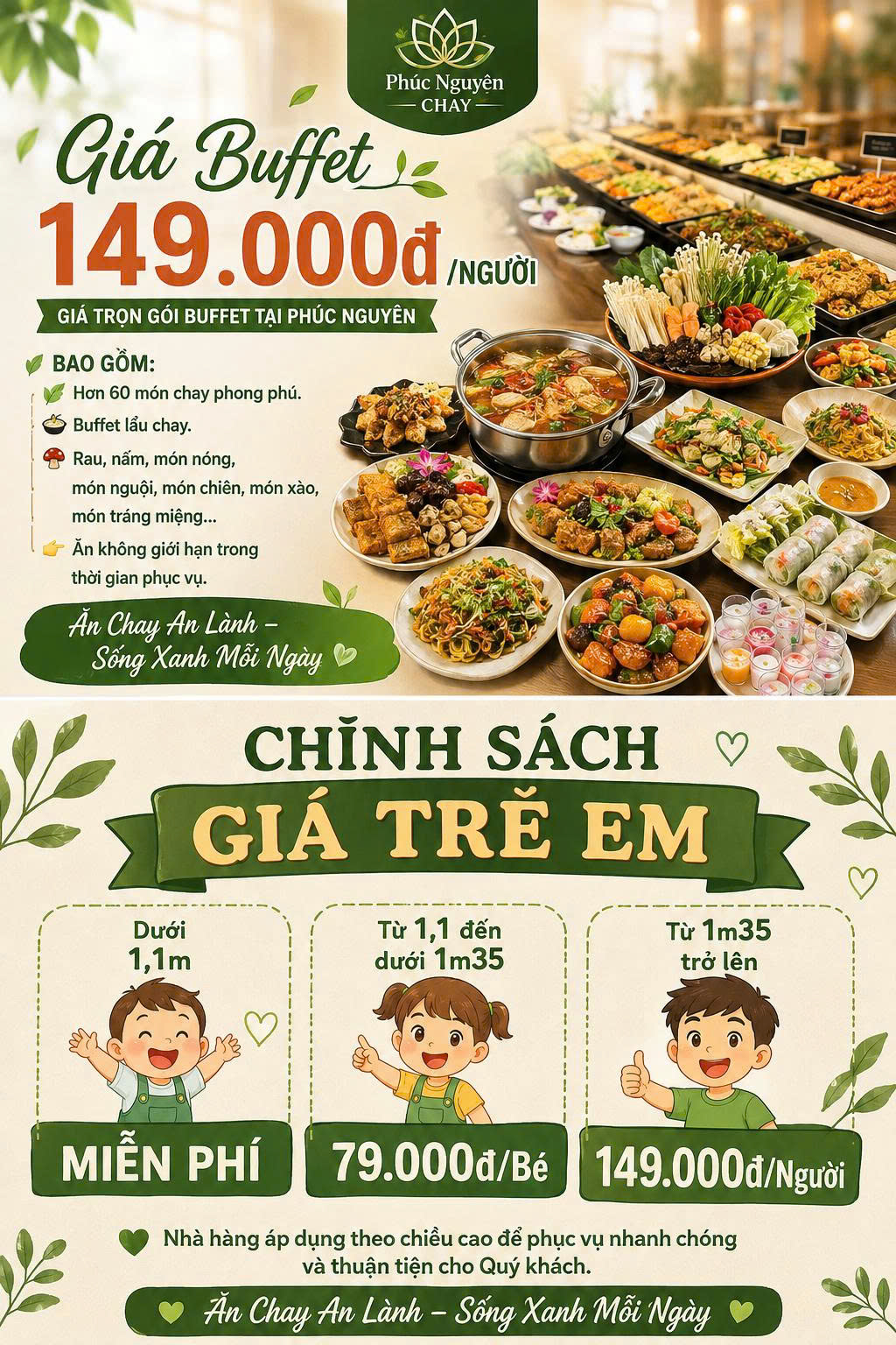 Thực Đơn Buffet Chay Phúc Nguyên Tuyên Quang