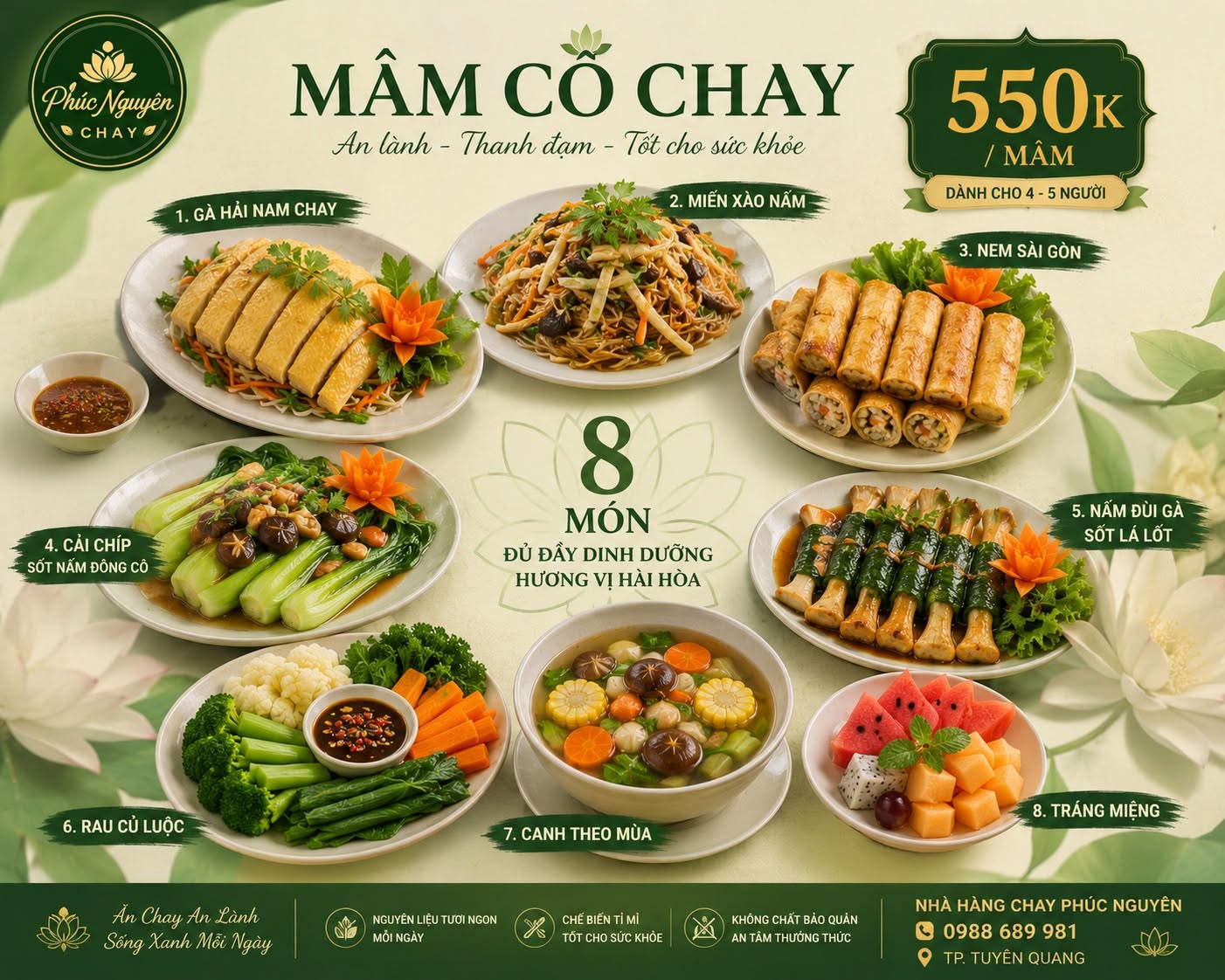 Mâm Cỗ Chay Phúc Nguyên An Lành 550k